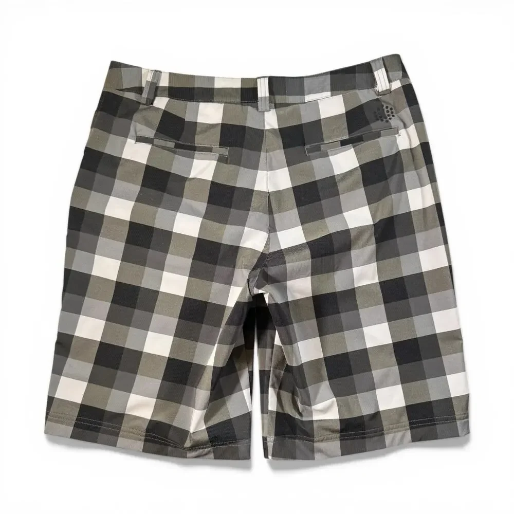 ⭐️Puma Set 2 Men's 34 Plaid Shorts Golf Tech Bermuda & Tech Performance Dry Cell